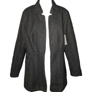 NWT PEHMEA Women's Open Front Houndstooth Blazer Jacket